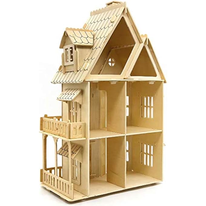 3D WOODEN PUZZLES, 3D WOODEN PUZZLES FOR ADULTS, 3D WOODEN PUZZLE HOUSE,3D PUZZLE WOODEN GOTHIC HOUSE - DIY CRAFT KIT FOR BEDROOM AND SHELF DECORATION, CREATIVE HOME DECOR GIFT - Image 3